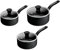Titanium Essential B941S344 - Set di 3 pentole da 16/18/20 cm + coperchi, rivestimento antiaderente ad alte prestazioni, spatola in metallo, sicura per tutti i piani cottura escluso induzione