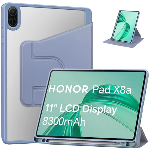 YRH for Honor Pad X8a / X8b Case 11‘’ 2024/2026, 360 Degree Rotating Stand Protective Cover Case for Honor X8a / X8b 11 inch Tablet, Purple