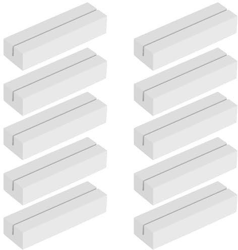 YCHYAN 10 Stück Kartenhalter Holz, Tischkartenhalter, Visitenkartenhalter Holz, Tischmenü Clip Name Karte Holzhalter, Ideal für Wohnungen, Cafés, Geschäfte, Hochzeiten und Postkarten (Weiß)