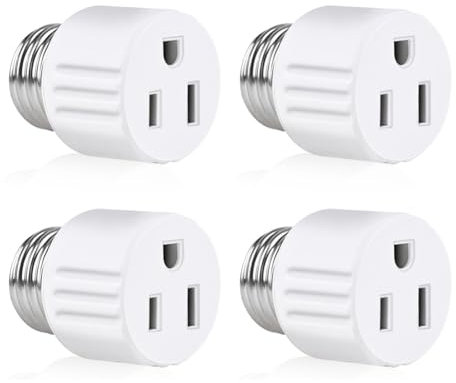 Rfeeuubft Outlet Light Socket Adapter,Screw in Outlet Socket,E26 Light Bulb to Outlet Socket Converter,Light Bulb Plug Adapter