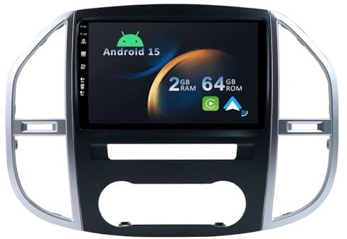YUNTX [2+64G] 10.1” Android 15 Autoradio für Mercedes Benz Vito 3 W447 2014-2020-[Integriertes CarPlay/Android Auto/GPS/Lenkradsteuerung/MirrorLink/Bluetooth 5.0/WiFi]-IPS Touchscreen-mit Kamera