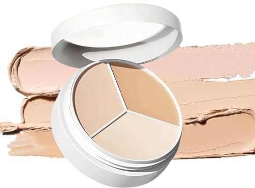 Concealer Contour Palette, 3 Colour Cream Concealer to Cover Dark Circles, Red Marks, Scars, Contour Stick, Create a Flawless Look