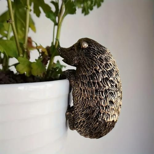 The Good Life Indoor or Outdoor Use Resin Plant Pot Hanger Hedgehog 11cm x 6.5cm Beautifully Detailed