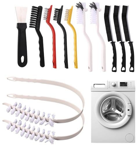 Lyreh 14pcs Washing Machine Cleaning Brush Kit, Gap Cleaner Brushes Set for Front Load Washer, Laundry Cleaning Tools for Vents Drains Rubber Seal & Tight Spaces Cleaning Supplies