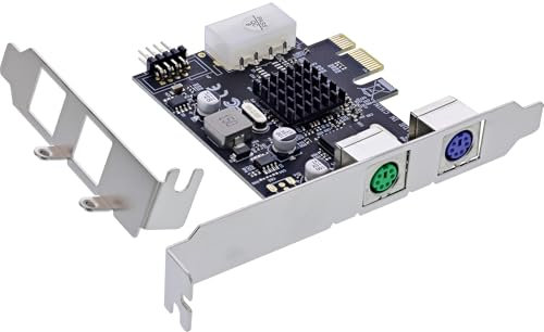 InLine PCIe MCS9990, 76620P - Tarjeta de Interfaz (2 Conectores PS/2, USB 2.0 Macho Interno, Adaptador de Teclado y ratón)