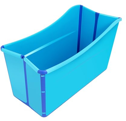 Vasca da bagno pieghevole, vasca portatile in PP+TPE con tubo di scarico | 87x46x56cm Capacità generosa,seduta imbottita,leggera 7,5 kg,Scarico rapido, tappo antiperdita. Ideale per camper e spiaggia.