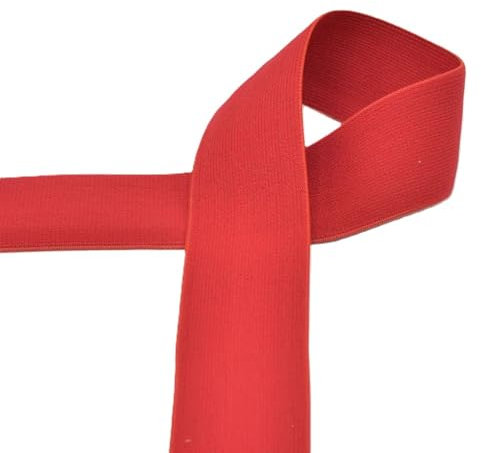 Gummiband 40 mm breit | farbig | 1m und 2m Längen | keine Meterware (rot, 1 Meter)