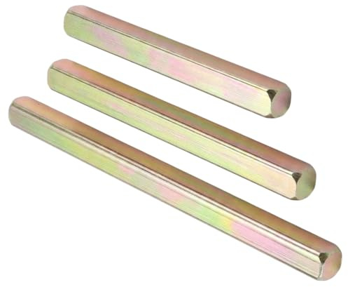 Torveen 3-Pack Door Handle Spindle Bars, Galvanized Steel Replacement Shafts for UPVC Windows and Doors, 8mm x 90mm/100mm/130mm
