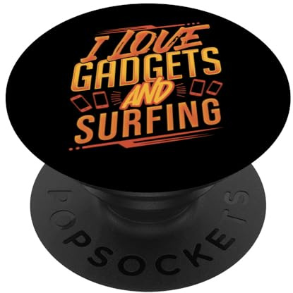 Funny Tech Gadget Lover Who Also Loves Surfing the Waves PopSockets Adhesive PopGrip