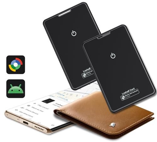 2 Packs Android Wallet Tracker Card, Compitable with Google Find Hub(Android Only), Non-rechargeable, IP68 Waterproof Ultra Slim Card Tracker, Item finder for Suitcases, Bags, Passports, Tracker Tag
