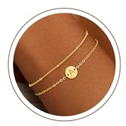 SLOONG Einschulung Geschenk - Armband mit Buchstaben für Frauen Mädchen | Vergoldet/Versilbert Armband Hypoallergen Armbänder Geburtstagsgeschenk Geschenke für Frauen Mädchen Kinder Schmuck