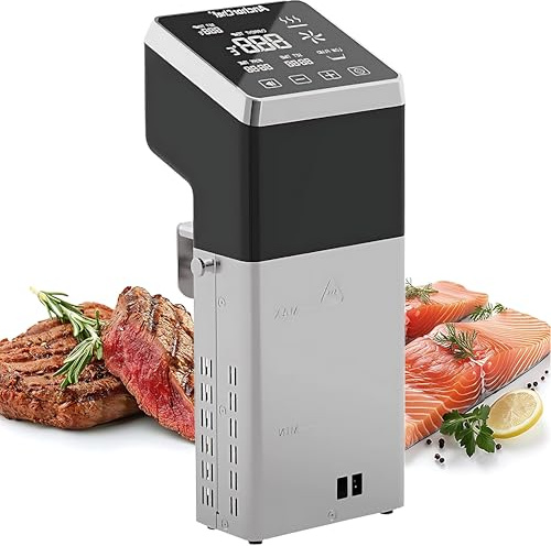 RoyceBee Thermoplongeur Cuiseur sous Vide Cuisson Basse Température sous Vide Cooker 1600W, Calculateur d'Immersion de Cuisinière, IPX7 Imperméable à l'eau, Contrôle Précis de la Température