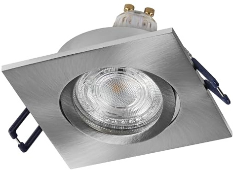 Osram Spot Set LED Einbaustrahler Quadrat Satin-Nickel | Spot Set Recess GU10 Adjustable Square, Spot lights and ceiling spots, Satin Nickel, 25000 h, 3-Pack