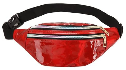 Bauchtasche Mode Wasserdicht Gürteltasche Fächer mit Reißverschluss Reflektierender Verstellbarer Gurt Hüfttasche für Damen und Herren Party Festival Sport Outdoor Travel