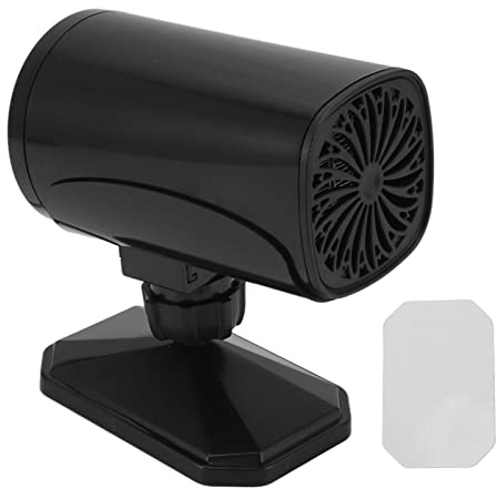 Riscaldatore per auto da 150 W con modalità di riscaldamento e raffreddamento duali, sbrinatore e disappannatore portatile per auto da 12 V, ventilatore ad aria calda regolabile (Nera)