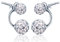 Yumilok 925 Sterling Silber Doppel Kristallkugeln Ohrhänger Ohrstecker Ohrring Jackets Hypoallergen Ohrschmuck für Damen Frauen Mädchen