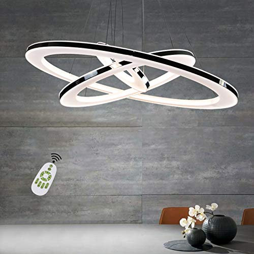 ZMH LED Pendelleuchte Kronleuchter Ring Wohnzimmer esstisch 63W dimmbar Fernbedienung Moderne Hängeleuchte Deckenleuchte Schlafzimmer Höhenverstehbar