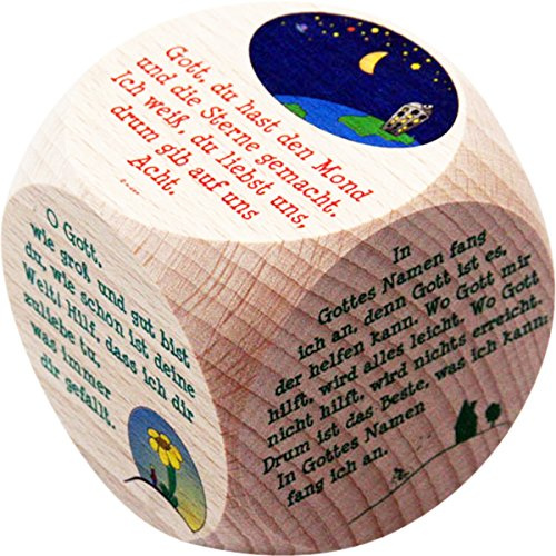 GICO Gebetswürfel Morgen- und Abendgebete - für Kinder und Erwachsene aus Holz- Taufe Kommunion - 5989