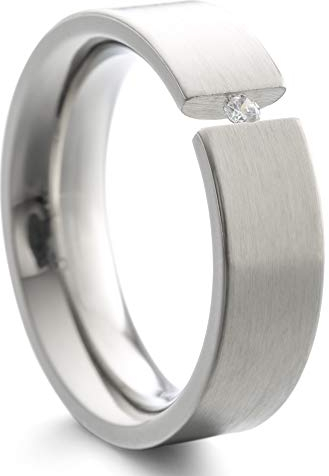 Heideman Ring Damen Paari Spannring aus Edelstahl silber farben matt oder poliert Damenring für Frauen mit Zirkonia Stein weiss Brillant im Brillantschliff