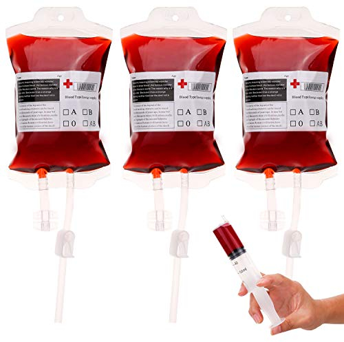 HOWAF 12 Stück Halloween blutspendebeutel, Halloween Infusionsbeutel blutbeutel 350ml Halloween Party Trinkgefäß Blutbeutel Zum Befüllen Taschen Getränkebehälter Halloween Party Dekoration