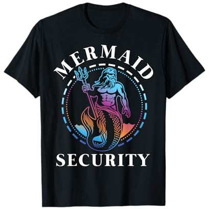 Meerjungfrau Sicherheit Papa Bruder Opa des Schwimmers Geschenk T-Shirt