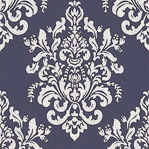 Papier peint intissé baroque Tapisserie 341431 34143-1 A.S. Création Hermitage 10 | Gris/Violet/Mauve/Blanc | Rouleau (10,05 x 0,53 m) = 5,33 m²