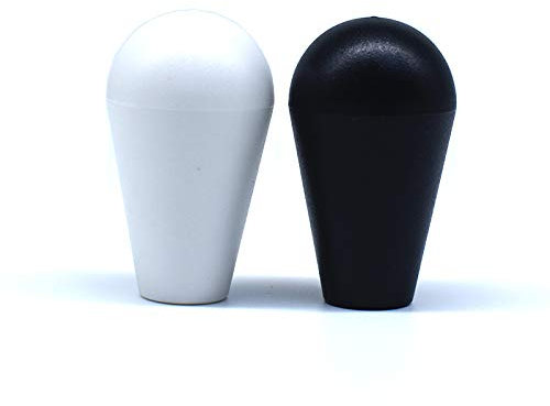 Arcity 2 Pcs Arcade Joystick Bat Top Ball Top Oval Handle Knob American Type Replacement for Zippy SANWA SEIMITSU Arcade1up Machine Console Cabinet Black and White DIY Durable New