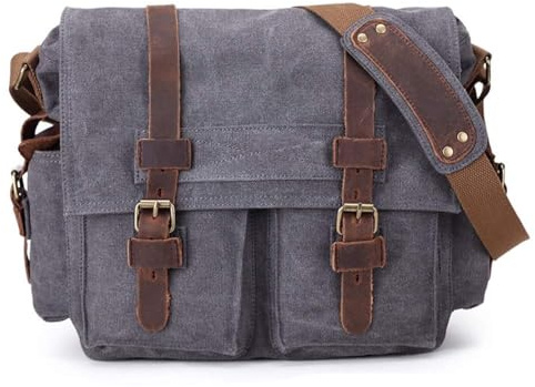 Sechunk retro computadora portátil de lona de cuero militar bolsa de carta