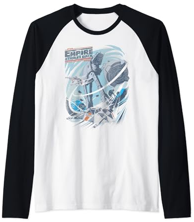 Star Wars AT-AT Fight Poster Fade Raglan Baseball Tee