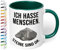 True Statements Ich hasse Menschen Steine sind ok - Kaffeetasse mit lustigem Spruch - beidseitig bedruckt - spülmaschinenfest Innen Dunkelgruen