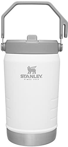 STANLEY Ice Flow Flip Straw, brocca sottovuoto, 3,3 gal (1,1 L), bianco, secchiello per ghiaccio, contenitore per ghiaccio, isolamento freddo, cannuccia, bevanda diretta, grande capacità, sport,