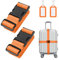 Flintronic 2-Stück Premium Gepäckgurt Koffergurt Kofferband Einstellbare rutschfest Gepäckband Lang kofferbänder Luggage Strap + 2 Stück Kofferanhänger Sicher Reisen für Koffer - Orange