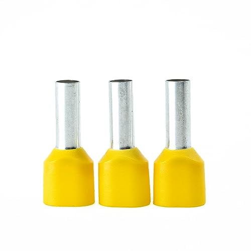 100 Stück ERKO Doppel-Aderendhülsen, Aderquerschnitt 6 mm2 Länge 14 mm professionelle Kabelschuhe aus galvanisch verzinktem Kupfer mit Polyamidisolierung
