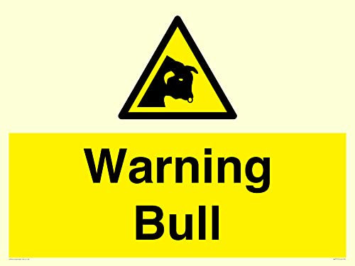 Warnschild für Bullen, 800 x 600 mm, A1L