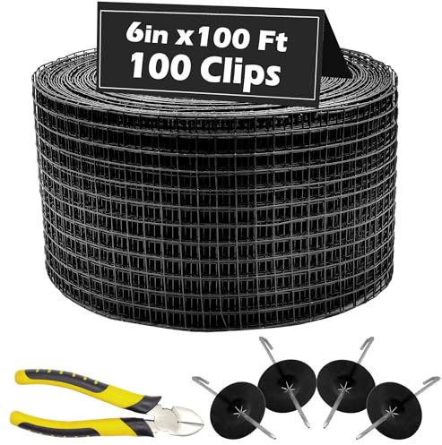 PROLEE 6 Inch X 100FT Solar Panel Bird/Critter Guard Anti-Rust with 100 Fastener Clips Rooftop Solar Panel Bird Wire Screen, Removable Without Damage