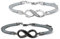 Infinito Pulsera, 2 Piezas Pulseras Infinito Trenzado, Pulsera Cuerda Hecha a Mano, Pulseras, Pulsera de Cuerda Trenzada Personalizada a Mano, Pulsera Ajustable para Hombre y Mujer (Negro, Gris)