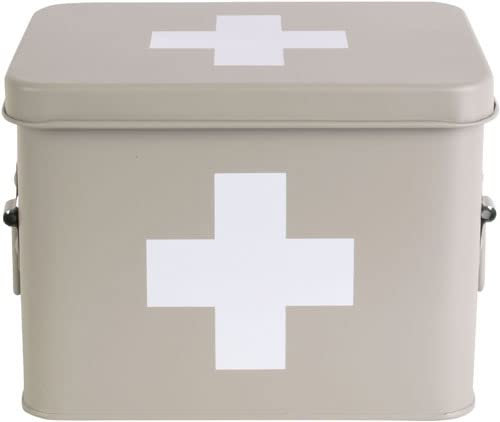 Present Time [DL] Medicine Storage Box medium Metal matt warm Grey