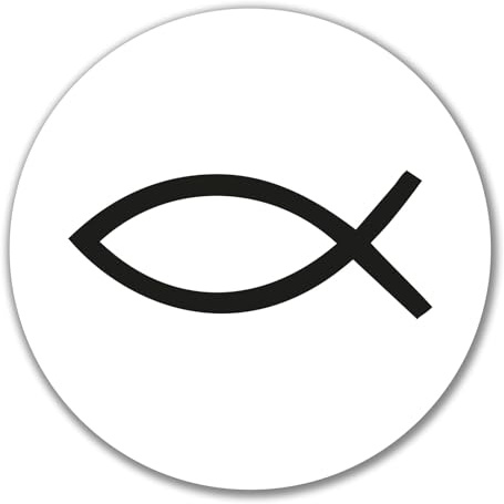 Huuraa Aufkleber Fische Symbol Geschenk | Dekoaufkleber 10cm rund Sticker Geschenkidee Dekoausticker