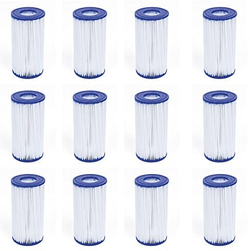 Bestway 58012E - Cartuccia di ricambio per pompa filtrante tipo III/A per piscina all'aperto, 10,7 x 20,3 cm, per l'uso in pompe con filtro da 500/800/1500 galloni (confezione da 12)
