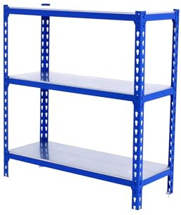 Simonrack Schwerlastregal, Lagerregal, 100x110x50 cm, Metallregal, Kellerregal, Biegestelle 200 kg, 3 Fachböden, Blau/Verzinkt - Simonclick