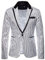 Herren Shiny Pailletten Anzug Sakko Glitzer Pailletten Anzugjacke Slim Fit Herrenmode Blazer Geschenk Herren Outerwear Sakko Reverskragen Der MäNner HüBsche Jacken-Blazer FüR Nachtklub, (Silver, XXL)