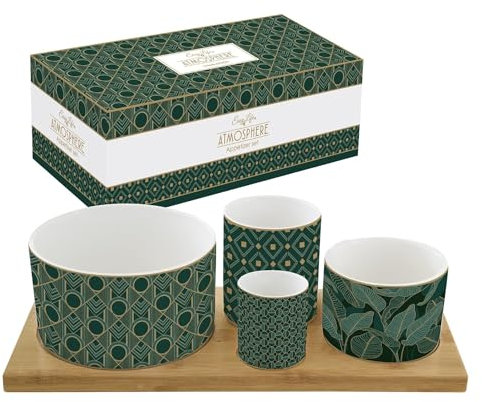 Set Aperitif 4 COUPELLES en Porcelaine sur Plateau Bambou Charleston
