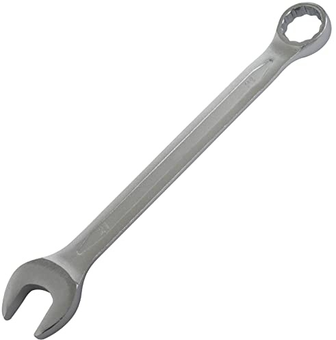 AERZETIX - C64778 - Metric Flat Combination Wrench 21 mm Length 253 mm - Fork and Ring/Eye 12 Sides - Straight Handle - in CR-V Steel - Silver - Tightening/Mounting/Loosening