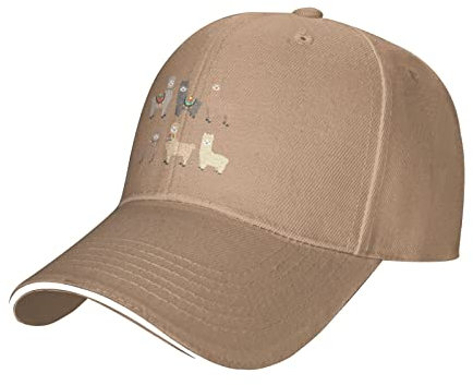 Lama und Alpaka Print Vintage Casual Classic Sandwich Baseball Cap Golf Hut Running Cap Verstellbar Unisex für Outdoor Natur Einheitsgröße