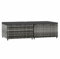 vidaXL Gartenhocker 2 STK., Sitzhocker mit Kissen Stahlrahmen, Modular Hocker für Garten Terrasse, Fußhocker Gartenmöbel, Grau Poly Rattan