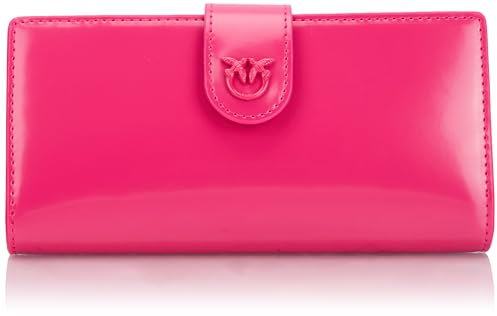 Pinko Horizontal Wallet Pelle Spazzolata Lucida, Accessori da Viaggio-Portafogli Donna, N17B_Pink Block Color, 28