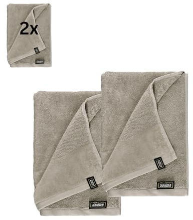 SCHÖNER WOHNEN Duschtücher 70x140 Dunkelbeige - Frottee Duschtuch Set 2er Pack - Handtuch Baumwolle Öko-Tex - groß, weich - für Bad, Baby, Kinder & Fitnessstudio - schnelltrocknend - Gym Handtuch