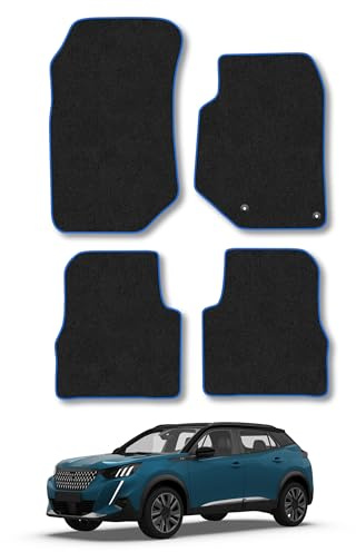 Peugeot 2008 (2019+) Carpet Car Mats | Blue Edge Trim Tailored Fit Floor Mats Full Coverage Protection Accessories Easy Clean Anti Slip Made in the UK