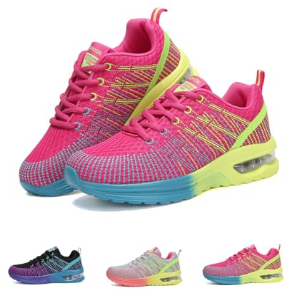 NEOKER Turnschuhe Damen Laufschuhe Leicht Sportschuhe Sneaker Atmungsaktiv Joggingschuhe rutschfeste Walkingschuhe Rot XM18 41 EU