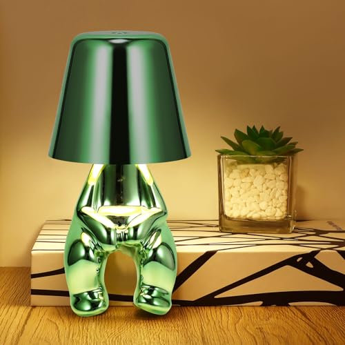 Tischlampe mit Touch Steuerung, Dekorative Bunt Thinker Statue LED Schreibtischlampe, USB Aufladung 3 Helligkeitsstufen Dimmbare Nachttischlampe für Schlafzimmer Büro Wohnzimmer Dekoratio Geschenk